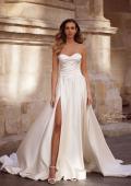 Picture of: Classic Satin Wedding Dress with Sweetheart Neckline and Buttons in Ivory, Style: B1407, Main Picture