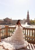 Picture of: Strapless Corset Ball Gown Wedding Dress with Tiered Ruffle Skirt in ivory, Style: B1443, Detail Picture 13