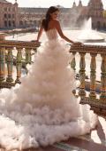 Picture of: Strapless Corset Ball Gown Wedding Dress with Tiered Ruffle Skirt in ivory, Style: B1443, Detail Picture 14