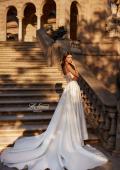 Picture of: Chic A Line Wedding Dress with Busitier Bodice and Illusion Back in ivory, Style: B1372, Back Picture