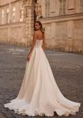 Picture of: Timeless Wedding Dress in Beautiful Organza with a Assymmetrical Neckline in ivory, Style: B1397, Back Picture
