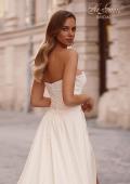 Picture of: Classic Satin Wedding Dress with Sweetheart Neckline and Buttons in Ivory, Style: B1407, Detail Picture 2