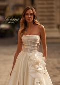 Picture of: Unique Organza Wedding Dress with Floral Detail and Slit in ivory, Style: B1439, Detail Picture 2