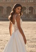 Picture of: Modern Lace and Satin A-Line Wedding Dress with Slit in ivory, Style: B1477, Detail Picture 3