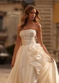 Picture of: Unique Organza Wedding Dress with Floral Detail and Slit in ivory, Style: B1439, Detail Picture 4