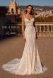 Picture of: Gorgeous Lace Wedding Gown with Scallop Lace Edges and Illusion Bodice in IIINI, Style: J2224, Back Picture
