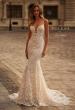 Picture of: Vintage Inspired Wedding Dress with Deep V and Corset Back in IIINI, Style: J2241, Back Picture