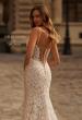 Picture of: Vintage Inspired Wedding Dress with Deep V and Corset Back in IIINI, Style: J2241, Detail Picture 2