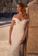 Picture of: Lace Off the Shoulder Wedding Dress with Beautiful Illusion Lace Back in IIINII, Style: J2201, Detail Picture 1