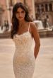 Picture of: Allover Stretch Lace Sheath Wedding Dress with Low Open Back in IINI, Style: J2304, Detail Picture 2
