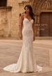 Picture of: Lace Fit and Flare Wedding Dress with Illusion Back in IIRI, Style: J2332, Back Picture
