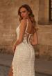 Picture of: Crochet Lace Fitted Boho Wedding Dress with Slit in WIII, Style: J2282, Detail Picture 1