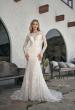Picture of: Sheer Lace Long Sleeve Gown with Open Back in WIIII, Style: J2092, Main Picture