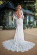 Picture of: Long Sleeve Lace Wedding Gown with Criss Cross Straps in WIIII, Style: J2095, Back Picture