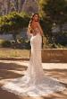 Picture of: Strapless Lace Wedding Gown with Sweeheart Top and Clover Train in WIINI, Style: J2219, Back Picture