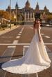 Picture of: Beautiful Structured A Line Gown with Slit and Illusion Strapless Bodice in WIINI, Style: J2236, Back Picture