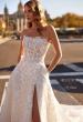 Picture of: Beautiful Structured A Line Gown with Slit and Illusion Strapless Bodice in WIINI, Style: J2236, Detail Picture 1