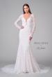 Picture of: Lace Gown with Plunge Neck and Beautiful Lace Sleeves with Scallop Details in WIINI, Style: J2159, Detail Picture 4