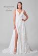 Picture of: A-Line Lace Wedding Gown with V Neckline and High Slit in WIIW, Style: J2176, Detail Picture 4