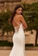 Picture of: Satin Halter Fit and Flare Wedding Dress with Open Back in diamond white, Style: J2288, Detail Picture 2