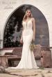 Picture of: Ruched Luxe Knit Dress with Deep V Lace Top in ivory, Style: J2028, Main Picture