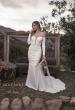 Picture of: Long Sleeve Plunge Neck Gown with Off the Shoulder Top in ivory, Style: J2033, Main Picture