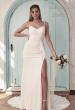 Picture of: Classic Luxe Knit Wedding Gown with Draped Slit Detail in ivory, Style: J2034, Main Picture