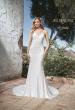 Picture of: Criss Cross Bodice Gown with Illusion Lace Back in ivory, Style: J2047, Main Picture