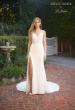Picture of: Elegant Luxe Jersey Gown with Lace Bodice and Slit in ivory, Style: J2102, Main Picture