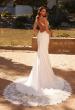 Picture of: Gorgeous Luxe Jersey Wedding Dress with Illusion Lace Bodice and Open Low Back in ivory, Style: J2118, Main Picture