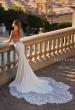 Picture of: Luxe Jersey Wedding Gown with Draped Neckline and Lace Illusion Back in ivory, Style: J2200, Main Picture