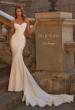 Picture of: Stunning Crepe Jersey Gown with Unique Back Detail and Bustier Top in ivory, Style: J2225, Main Picture