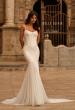 Picture of: Sheer Corset Mermaid Wedding Dress with Ruched Tulle Skirt in ivory, Style: J2321, Main Picture