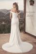 Picture of: Off the Shoulder Wedding Dress with Ruching and Slit in ivory, Style: J2004, Back Picture