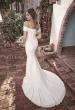 Picture of: Luxe Jersey Off the Shoulder Gown with Ruching in ivory, Style: J2013, Back Picture