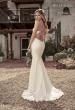 Picture of: Luxe Knit Gown with Draped Neckline and Open Back in ivory, Style: J2018, Back Picture
