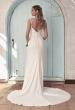 Picture of: Classic Luxe Knit Wedding Gown with Draped Slit Detail in ivory, Style: J2034, Back Picture