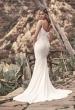 Picture of: Ruched Long Wedding Gown in Luxe Knit Jersey in ivory, Style: J2038, Back Picture