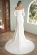 Picture of: Long Sleeve Off the Shoulder Knit Wedding Gown in ivory, Style: J2045, Back Picture