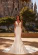 Picture of: Gorgeous Luxe Jersey Wedding Dress with Illusion Lace Bodice and Open Low Back in ivory, Style: J2118, Back Picture