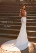 Picture of: Chic Luxe Jersey Dress with Deep V Neckline and Ruched Waist Detail in ivory, Style: J2128, Back Picture