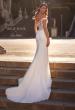 Picture of: Off the Shoulder Destination Wedding Dress with Lace Bodice and Illusion Back in ivory, Style: J2166, Back Picture