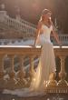 Picture of: Luxe Jersey Wedding Gown with Draped Neckline and Lace Illusion Back in ivory, Style: J2200, Back Picture