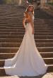 Picture of: Luxe Jersey and Lace Wedding Dress with Unique Open Back and Illusion Sides in ivory, Style: J2223, Back Picture