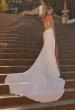 Picture of: Satin Strapless Wedding Dress with Ruching and Illusion Corset Back in ivory, Style: J2239, Back Picture