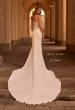 Picture of: Luxe Jersey Wedding Dress with Illusion Lace Corset Bodice in ivory, Style: J2250, Back Picture