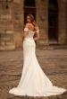 Picture of: Beautiful Off the Shoulder Lace and Lux Jersey Wedding Dress in ivory, Style: J2270, Back Picture