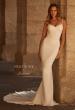 Picture of: Elegant Jersey Wedding Dress with Pearl Detail Neckline in ivory, Style: J2280, Back Picture