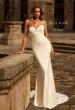 Picture of: Lux Jersey Strapless Dress with Ruching and Sweetheart Neckline in ivory, Style: J2281, Back Picture