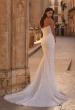 Picture of: Strapless Lace Fit and Flare Wedding Dress with Sweep Train in ivory, Style: J2333, Back Picture
